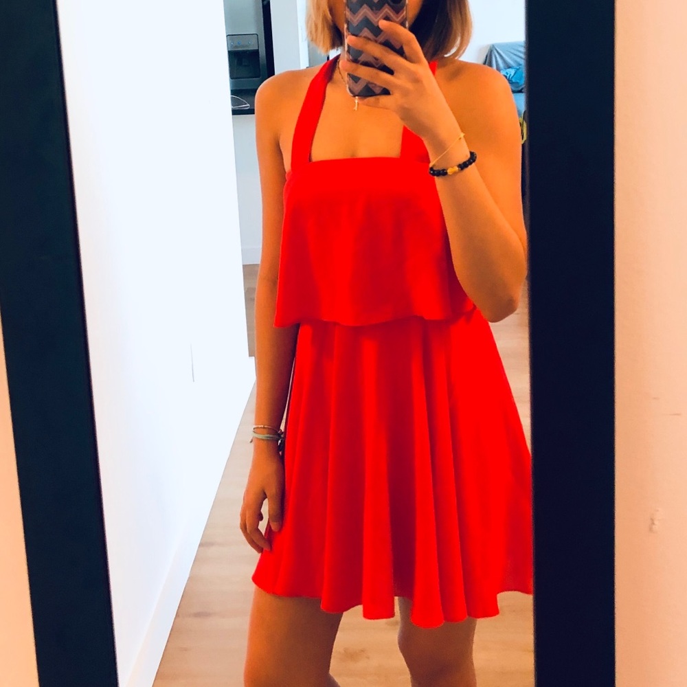 ASOS Two Tier Red Dress - Picture 2 of 6